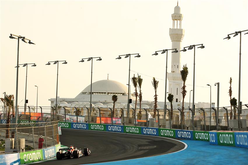 Saudi mosque and F1 car